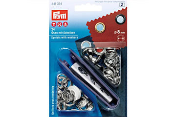 Ösen und Scheiben, 8,0 mm, silberfarbig